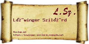 Lőwinger Szilárd névjegykártya